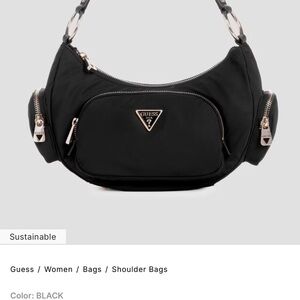 Guess Black Shoulder Bag with Gold-Tone Accents